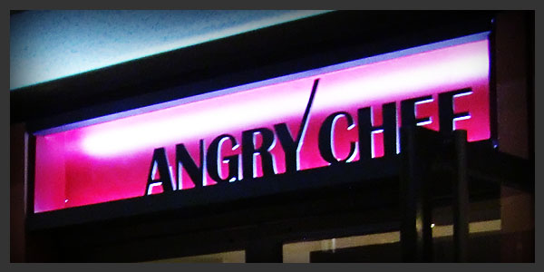 Meiji's indoor signs - Angry Chef